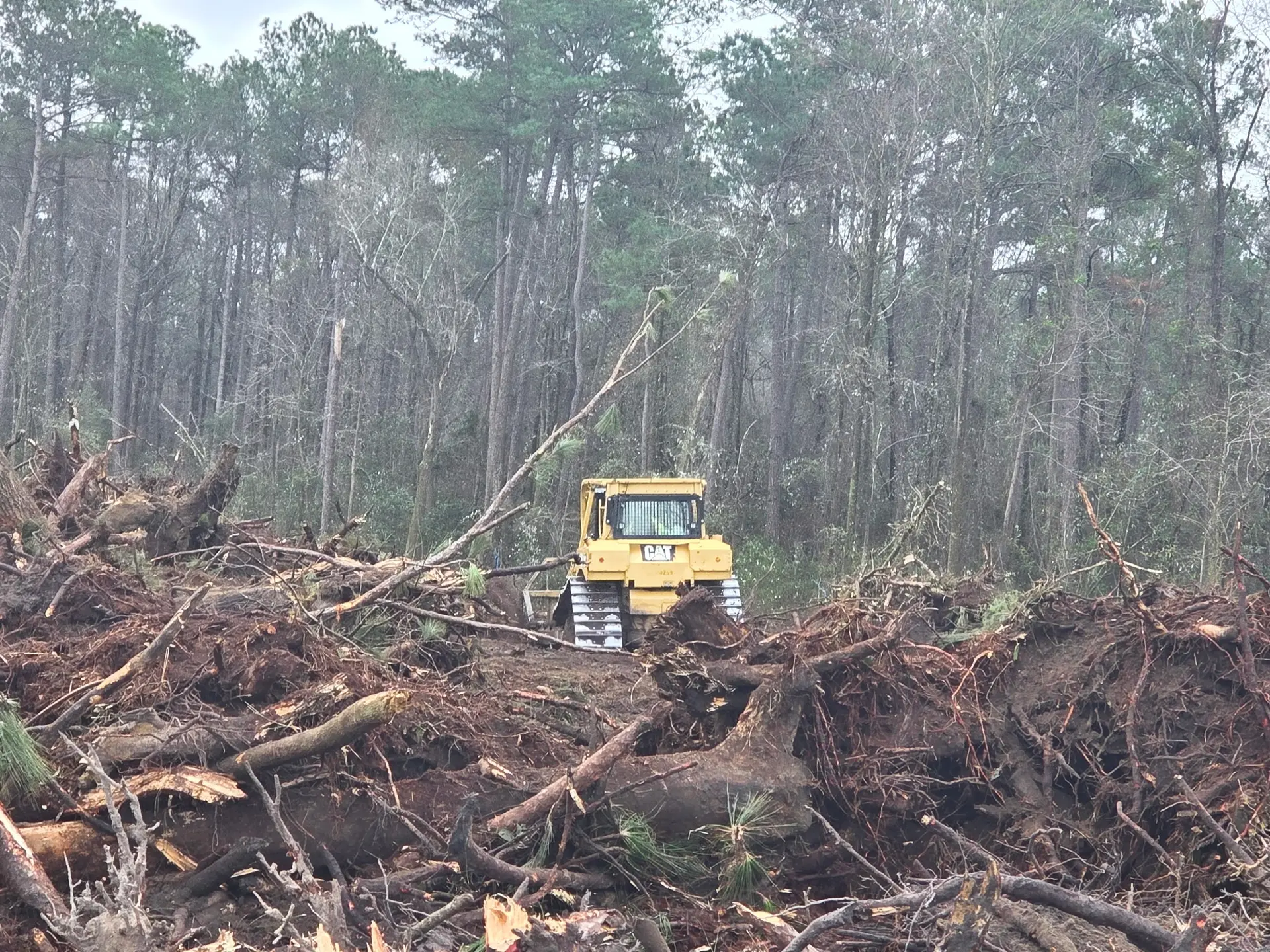 Heavy equipment clearing and grubbing project by Laser Construction