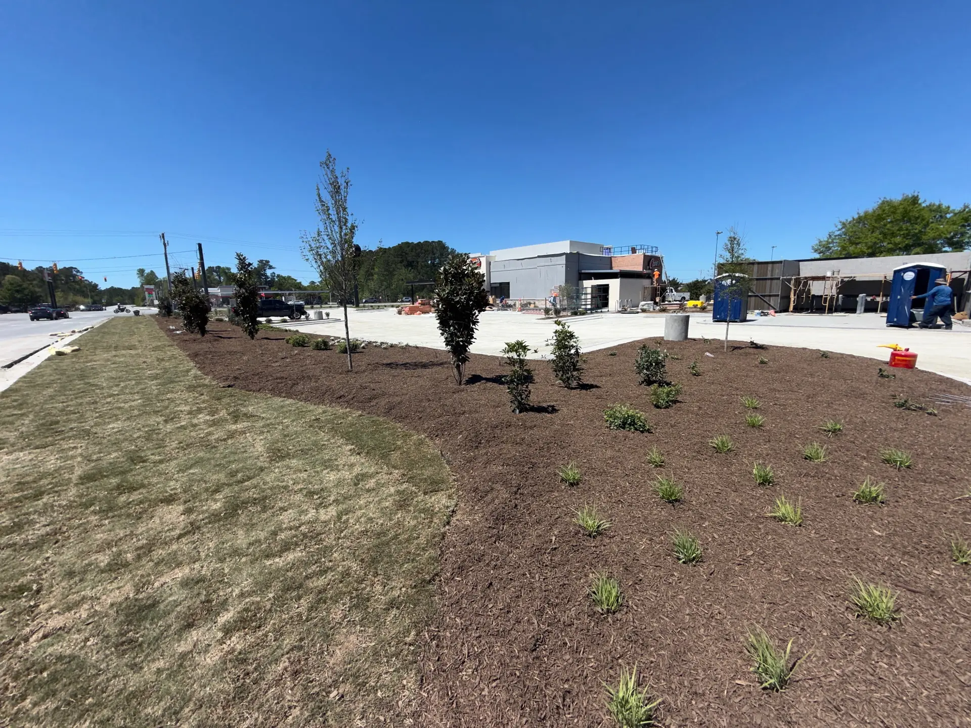 Professional landscaping and site finishing by Laser Construction